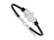 NCAA Sterling Silver U.S. Military Academy Sm Leather Bracelet 7 inch