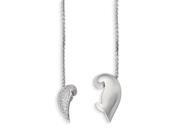 Sterling Silver Created Sapphire Magnetic Heart 22 Inch Necklace