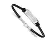 NCAA Sterling Silver Maryland Sm Leather Bracelet 7 inch