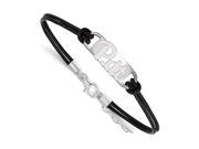 NCAA Sterling Silver U. of Pittsburgh Sm Leather Bracelet 7 inch