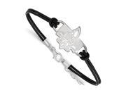 NCAA Sterling Silver U of New Orleans Small Leather Bracelet 7 inch