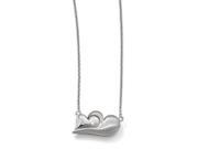 Sterling Silver Polished Satin Magnet Double Heart Adj 22in Necklace