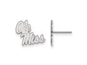 NCAA 14K White Gold University of Mississippi Small Post Earrings