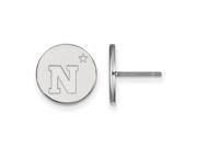 NCAA Sterling Silver Navy Small Disc Earrings