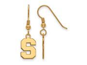 NCAA 18K Gold Plated Silver Michigan State University Dangle Earring