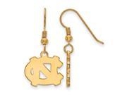 NCAA 18K Gold Plated Silver U of North Carolina Dangle Earrings