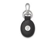 NCAA Sterling Silver North Carolina Black Leather Key Chain NCAA Sterling Silver North Carolina Black Leather Key Chain