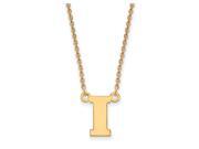 NCAA 14k Yellow Gold U of Iowa Small Pendant Necklace NCAA 14k Yellow Gold U of Iowa Small Pendant Necklace