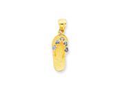 14k Yellow Gold December Cubic Zirconia Birthstone Flip Flop Pendant 14k Yellow Gold December Cubic Zirconia Birthstone Flip Flop Pendant