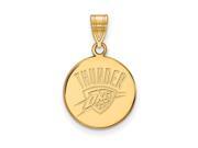 NBA Oklahoma City Thunder Medium Disc Pendant in 14k Yellow Gold NBA Oklahoma City Thunder Medium Disc Pendant in 14k Yellow Gold