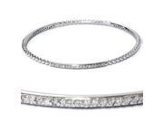 Womens 3 4ct Diamond Bangle Stackable Bracelet Solid 14K White Gold