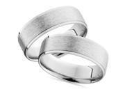14K White Gold His Hers Brushed Wedding Band Ring Set 14K White Gold His Hers Brushed Wedding Band Ring Set