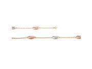 14K White Yellow and Rose Gold Classic Multi Toned Bracelet 7.25