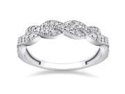 G SI .30 ct Diamond Infinity Vintage Wedding Ring 14k White Gold Lab Created