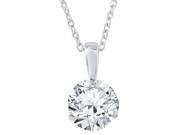 3 4 ct Solitaire Lab Grown Diamond Pendant available in 14K and Platinum