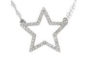 White Gold 1 4ct Real Diamond Star Pendant Chain