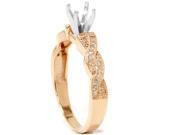 1 5ct Pave Diamond Heirloom Ring Setting 14K Rose Gold