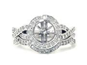 5 8ct Diamond Halo Engagement Bridal Ring Set Solid 14k White Gold
