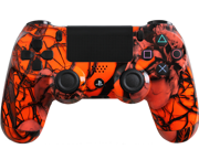 Custom PlayStation 4 Controller Special Edition Orange Nightmare Controller