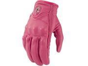 ICON PURSUIT WOMENS NON PERFORATED LEATHER GLOVES PINK SMALL