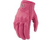 ICON PURSUIT WOMENS NON PERFORATED LEATHER GLOVES PINK MD