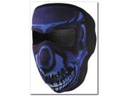 Zan Headgear Full Face Neoprene Mask Blue Chrome Skull