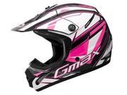Gmax GM46.2Y Traxxion Youth MX Offroad Snocross Helmet Black Pink White MD