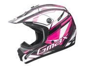 Gmax GM46.2X Traxxion MX Offroad Snocross Helmet Black Pink White XS