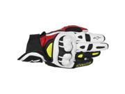 Alpinestars GPX 2014 Mens Leather Gloves Black Red Yellow MD
