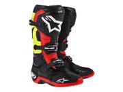 Alpinestars Tech 10 MX Offroad Boots Black Red Yellow 7