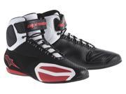 Alpinestars Faster Vented Mens Riding Shoes Black White Red 12.5