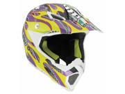 AGV AX 8 EVO Flame MX Motocross Helmet Yellow Purple 2XL