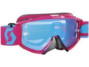 Scott USA 89 Si Pro Youth MX Offroad Goggle Red Blue Chrome Lens