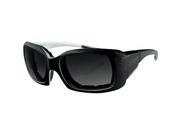 Bobster AVA Convertible Sunglasses Black Pearl Frame Smoke Anti Fog Lens