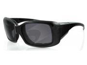 Bobster AVA Convertible Sunglasses Black Frame Smoke Anti Fog Lens