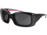 Bobster AVA Convertible Sunglasses Black Pink Frame Smoke Anti Fog Lens