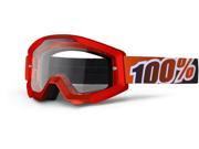 100% Strata SVS MX Offroad Goggles Fire Red