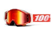 100% Racecraft Mirror Lens MX Goggles Fire Red