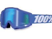 100% Accuri 2013 MX Offroad Mirror Lens Goggles Blue w Blue Lens