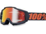100% Accuri 2013 MX Offroad Mirror Lens Goggles Gunmetal w Red Mirror Lens