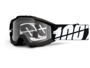 100% Accuri Youth Goggles Clear Lens Black Tornado Black White Strap