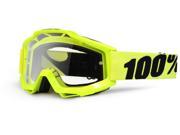 100% Accuri Clear Lens MX Offroad Goggles Yellow
