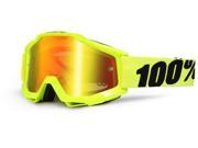 100% Accuri Mirror Lens MX Offroad Goggles Yellow Red Lens
