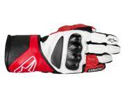 Alpinestars SP 8 2013 Leather Gloves White Red Black 2XL