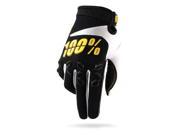 100% Airmatic Mens MX Offroad Gloves Black White Yellow LG