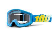 100% Strata 2013 MX Offroad Clear Lens Goggles Cyan Blue