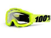 100% Accuri Clear Lens Youth MX Goggles Fluorescent Yellow
