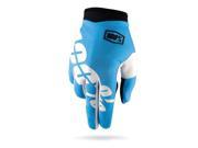 100% I Track MX Offroad Gloves Cyan Blue XL