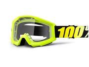 100% Strata Clear Lens Youth MX Goggles Neon Yellow