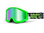 100% Strata MX Goggles Mirror Lens Crafty Lime Green Green